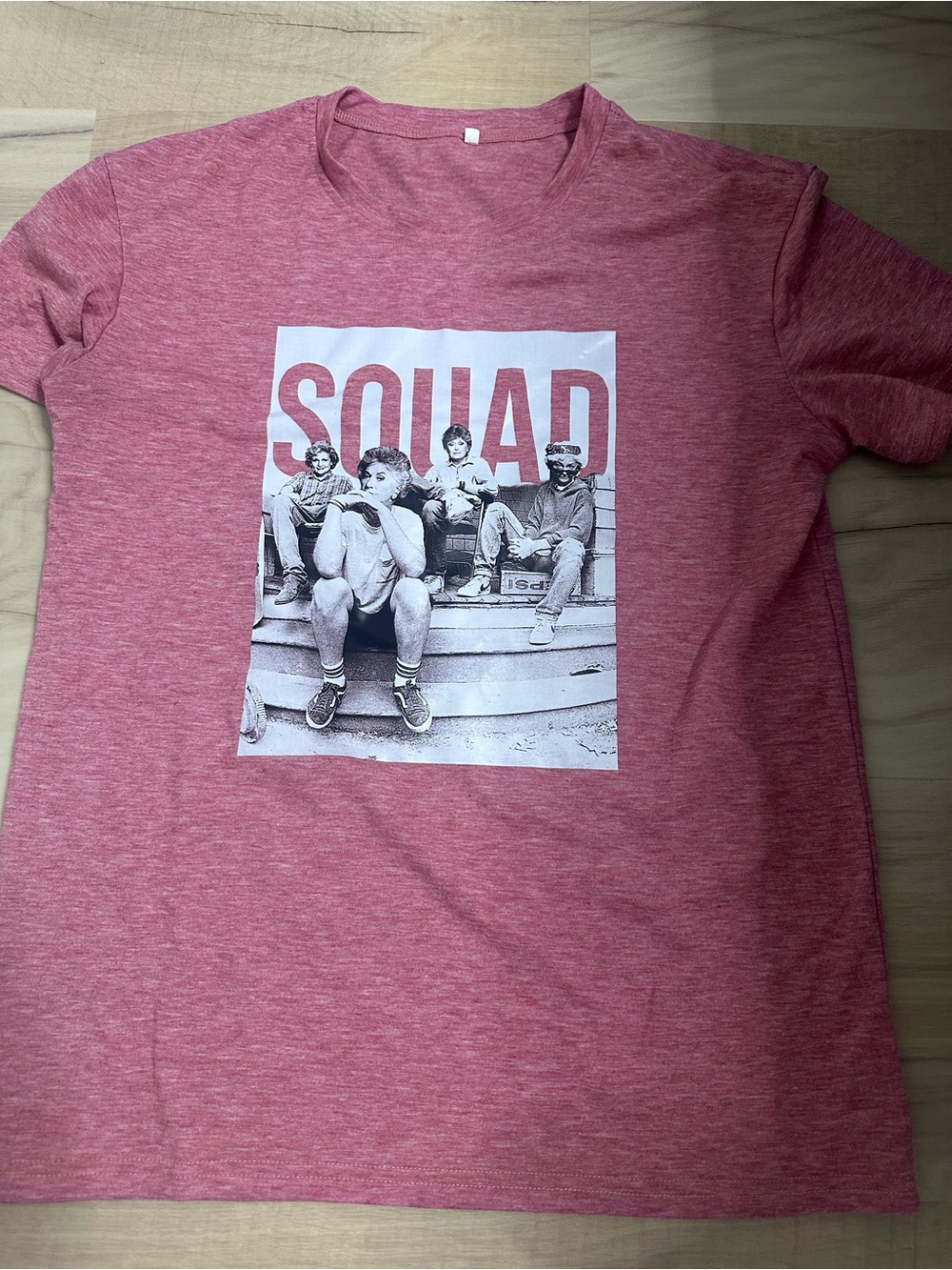 SQUAD Graphic Tee - Heather Pink/red Golden Girls